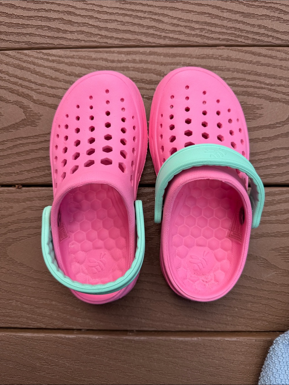 Joybees Kids Pink Clog Sandals with Mint Green Strap